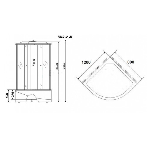 Душевая кабина Niagara NG-7310-14R 120x80