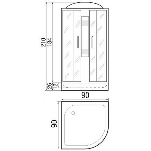Душевая кабина River Rein 90/26 МТ 90х90