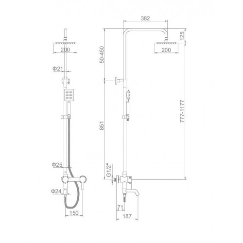 Душевая система Ledeme L72401