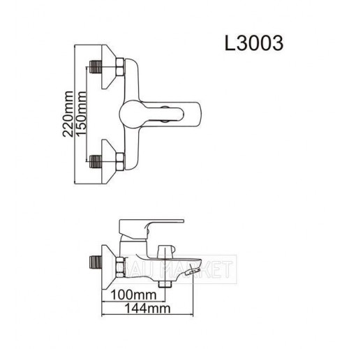 Смеситель для ванны и душа Ledeme L3003 (L3003)