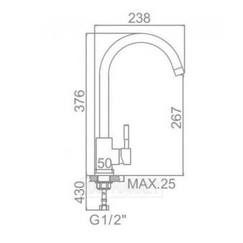 Смеситель для кухни Ledeme L74998А-3 (L74998A-3)