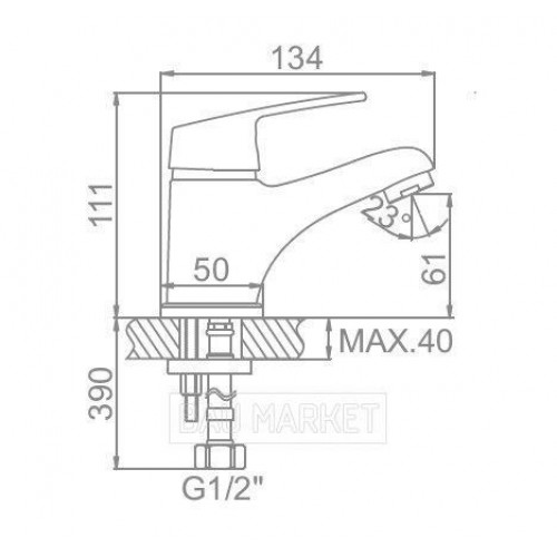 Смеситель для умывальника Ledeme L1016 (L1016)