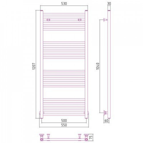 Полотенцесушитель Сунержа Модус 1200x500