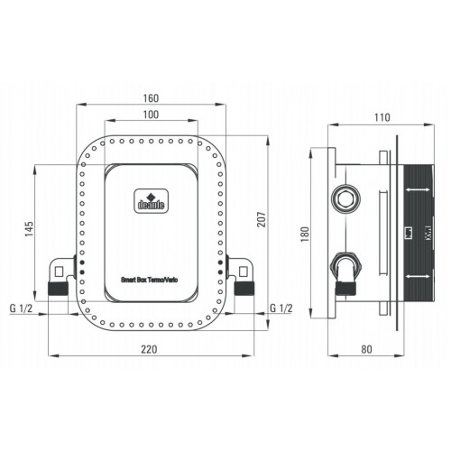 Бокс скрытого монтажа Deante Box BXY_X44M 3-х функц