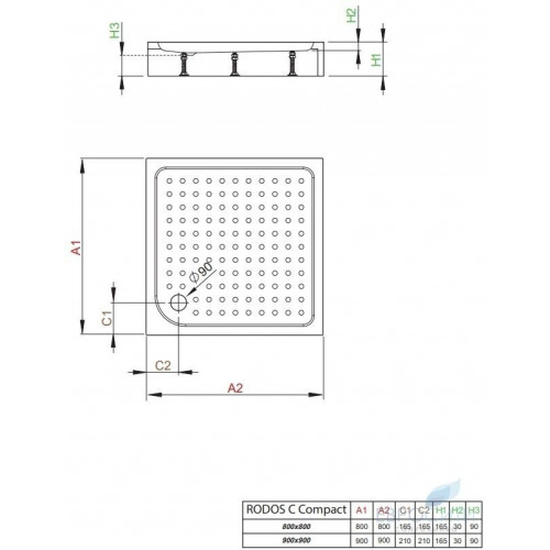 Поддон Radaway Rodos C Compact 80x80