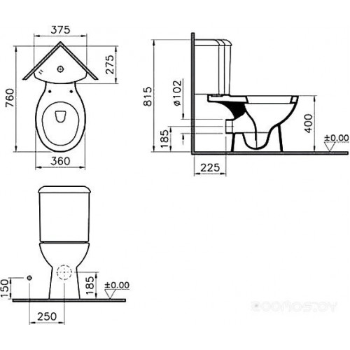 Унитаз Vitra Arkitekt 9754B003-7200