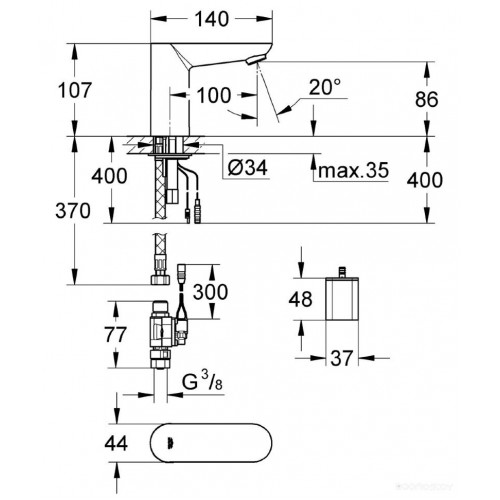 Смеситель Grohe Euroeco Cosmopolitan E 36271000