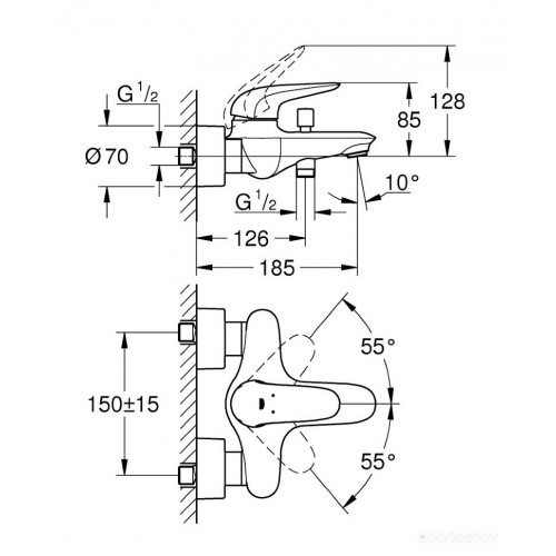 Смеситель Grohe Eurostyle 23726003