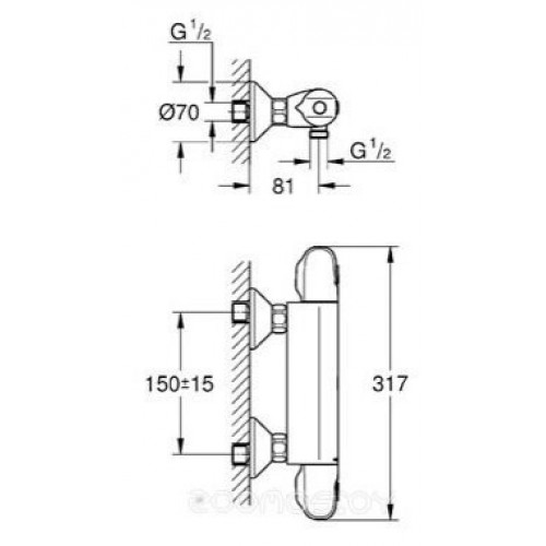 Смеситель Grohe Grohtherm 1000 New 34143003