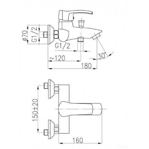 Смеситель KFA Kwarc 4204-010-00