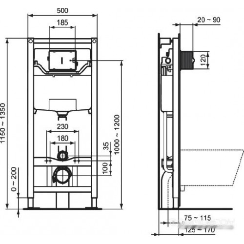 Система инсталляции Ideal Standard Prosys Frame 120 M R020467