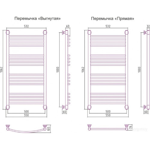 Полотенцесушитель Сунержа Богема+ 1000x500 31-0220-1050