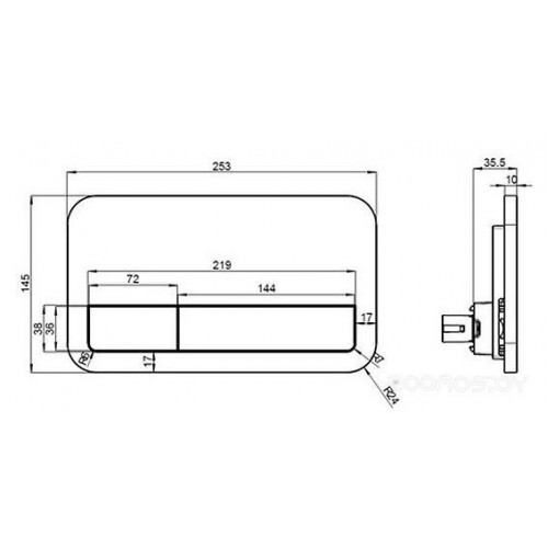 Кнопка инсталляции Villeroy & Boch Viconnect 9224 90 61 (Хром)