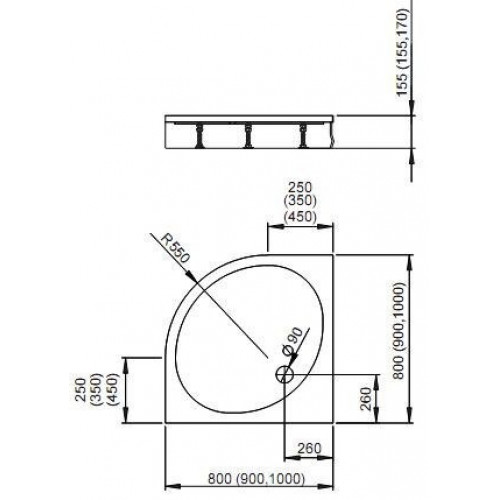 Угловой поддон Radaway Patmos A 80x80