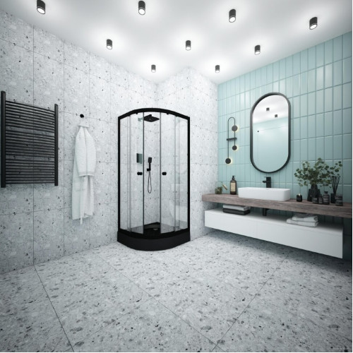 Душевой уголок Метакам Classic Black 90x90 ШПS_013572 (прозрачное стекло)