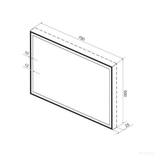 Зеркало Wellsee Зеркало с фронтальной LED-подсветкой 7 Rays' Spectrum 172201210, 75 х 50 см (с сенсором и регулировкой яркости освещения)