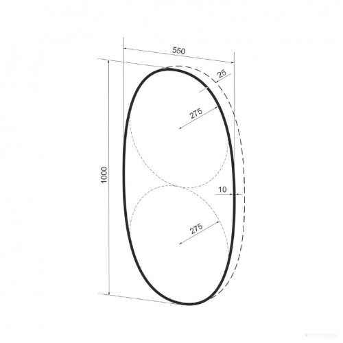 Зеркало Wellsee Зеркало с фоновой LED-подсветкой 7 Rays' Spectrum 172201910, 55 x 100 см (с сенсором и регулировкой яркости освещения)