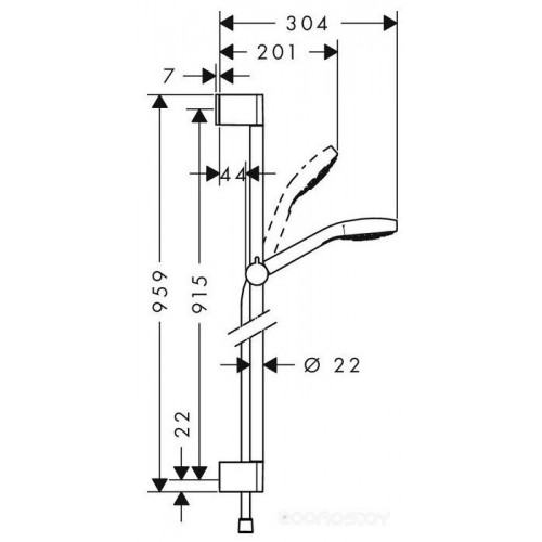 Душевой гарнитур Hansgrohe Croma Select E 1jet 26594400