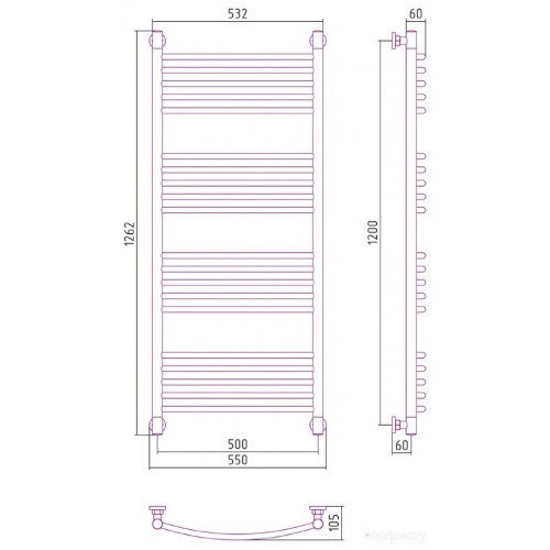 Полотенцесушитель Сунержа Богема+ выгнутая 1200х500 12-0221-1250