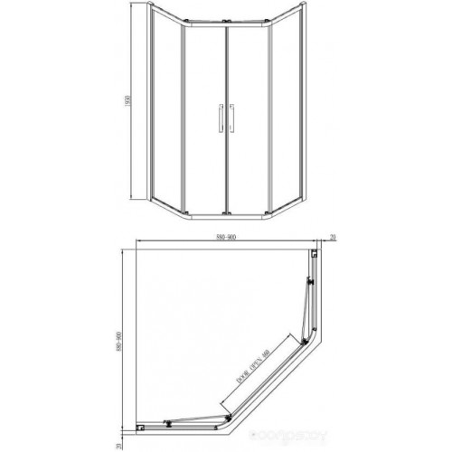 Душевой уголок Adema Glass Line Penta-90 (тонированное стекло)