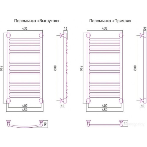 Полотенцесушитель Сунержа Богема+ 800x400 071-0220-8040