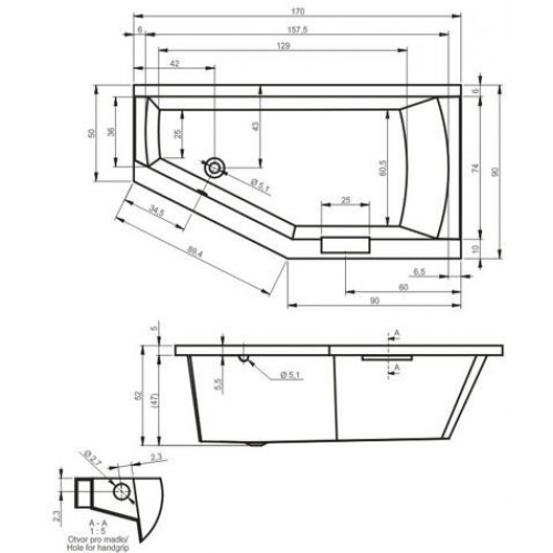 Ванна Riho Geta 170 L / BA89005