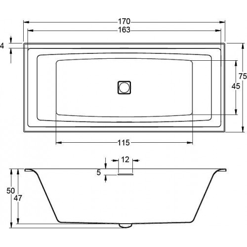 Ванна Riho Still Square Led 170x75 / 0200500K00132 (два подголовника)