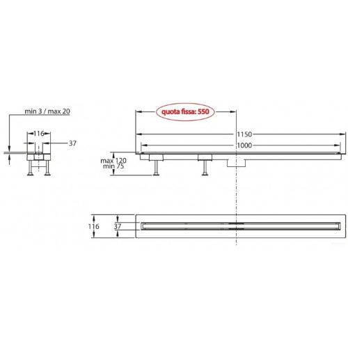 Сифон Bonomini Canalissima Double Face L100 6825AC100S