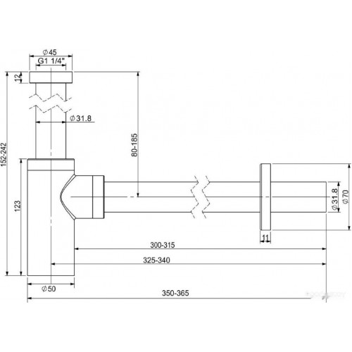 Сифон Wellsee Drainage System 182104000 (хром)