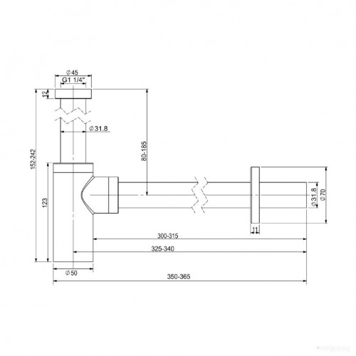 Сифон Wellsee Drainage System 182104000 (хром)