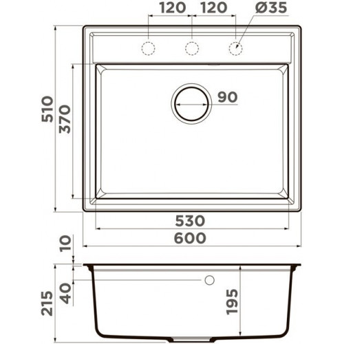 Кухонная мойка Omoikiri Daisen 60-DC 4993621 60x51 темный шоколад