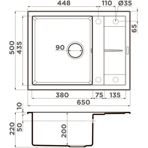 Мойка кухонная Omoikiri Sumi 65-WH 4993673 белый