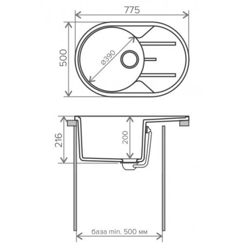 Мойка кухонная TOLERO R-116 платина