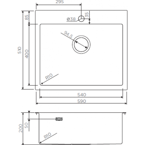 Кухонная мойка Omoikiri Akisame 59-IN 59x51 нержавеющая сталь