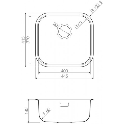 Кухонная мойка из н/с OMOIKIRI Omi 44-U/I-GM 44,5x41,5 вороненая сталь