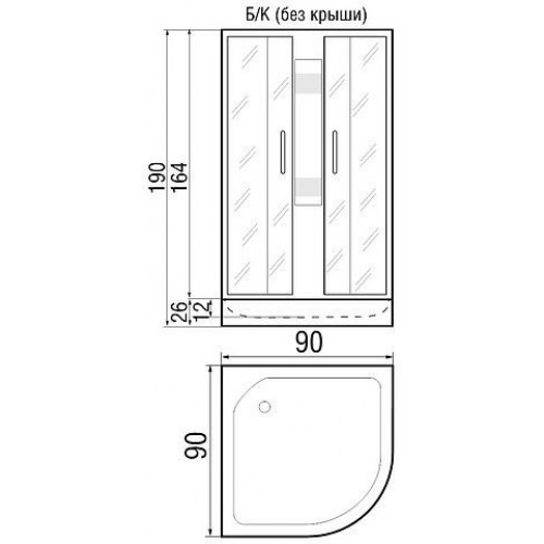 Душевая кабина River Rein Б/К 90/26 МТ 90x90