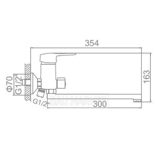 Смеситель ванна/душ Ledeme L2204 (L2204)