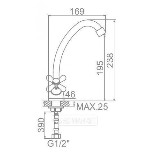 Смеситель для кухни Ledeme L4118-2 крепление на гайке (L4118-2)