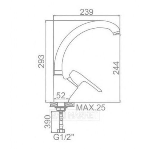 Смеситель для кухни Ledeme L5925-А (L5925A)