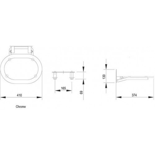 Сиденье Ravak CHROME CLEAR/WHITE B8F0000028 для душевого уголка