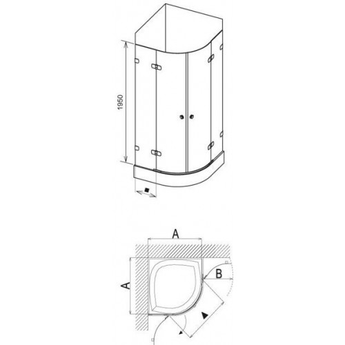 Душевой уголок Ravak Brilliant BSKK4-100 100x100 стекло chrom+Transparent