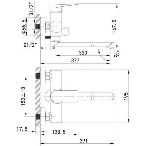 Смеситель для ванны Iddis Bridge BRDSB02i10WA