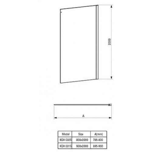 Боковая стенка Deante HIACYNT 80x200