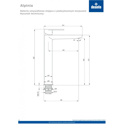 Смеситель для умывальника Deante Alpinia Nero BGA_N20K черный