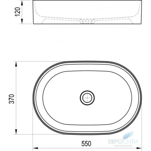 Умывальник Ravak Ceramic 550 O Slim 55x37, накладной