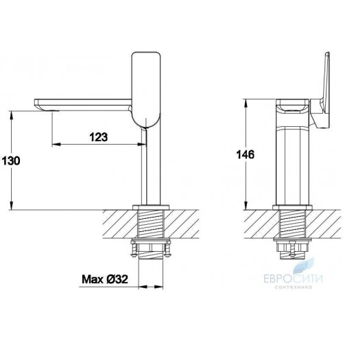 Смеситель для умывальника Omnires Parma PM7410X CR