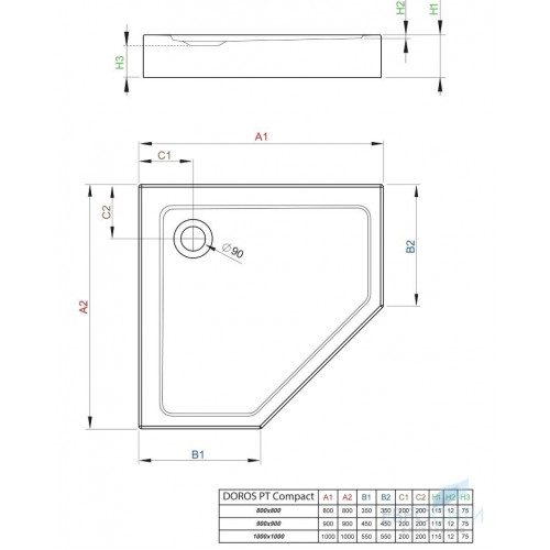 Поддон Radaway Doros PT Compact 100x100