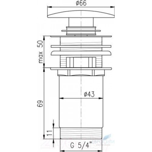 Донный клапан нажимной Rav Slezak MD0484SM (бронза)