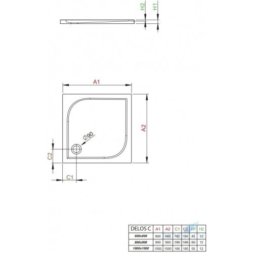 Поддон Radaway Delos C 80x80