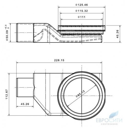 Трап напольный Pestan Betto Line 550-850 мм (650 мм)